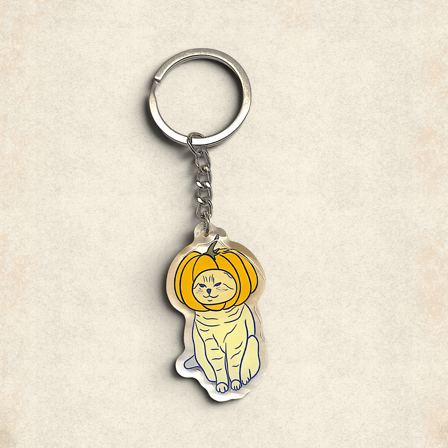 Cat Keychain - Pumpkin Cat - Catnip