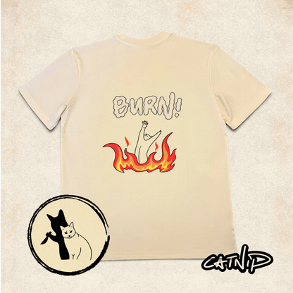 "Burn" - Unisex shortsleeve cat T-shirt - Catnip