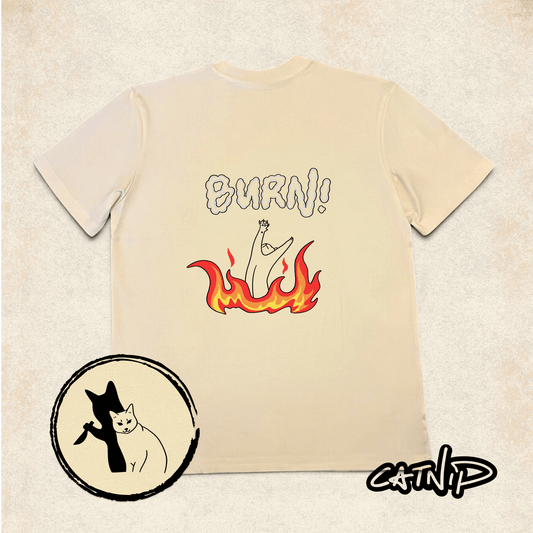 "Burn" - Unisex shortsleeve cat T-shirt - Catnip