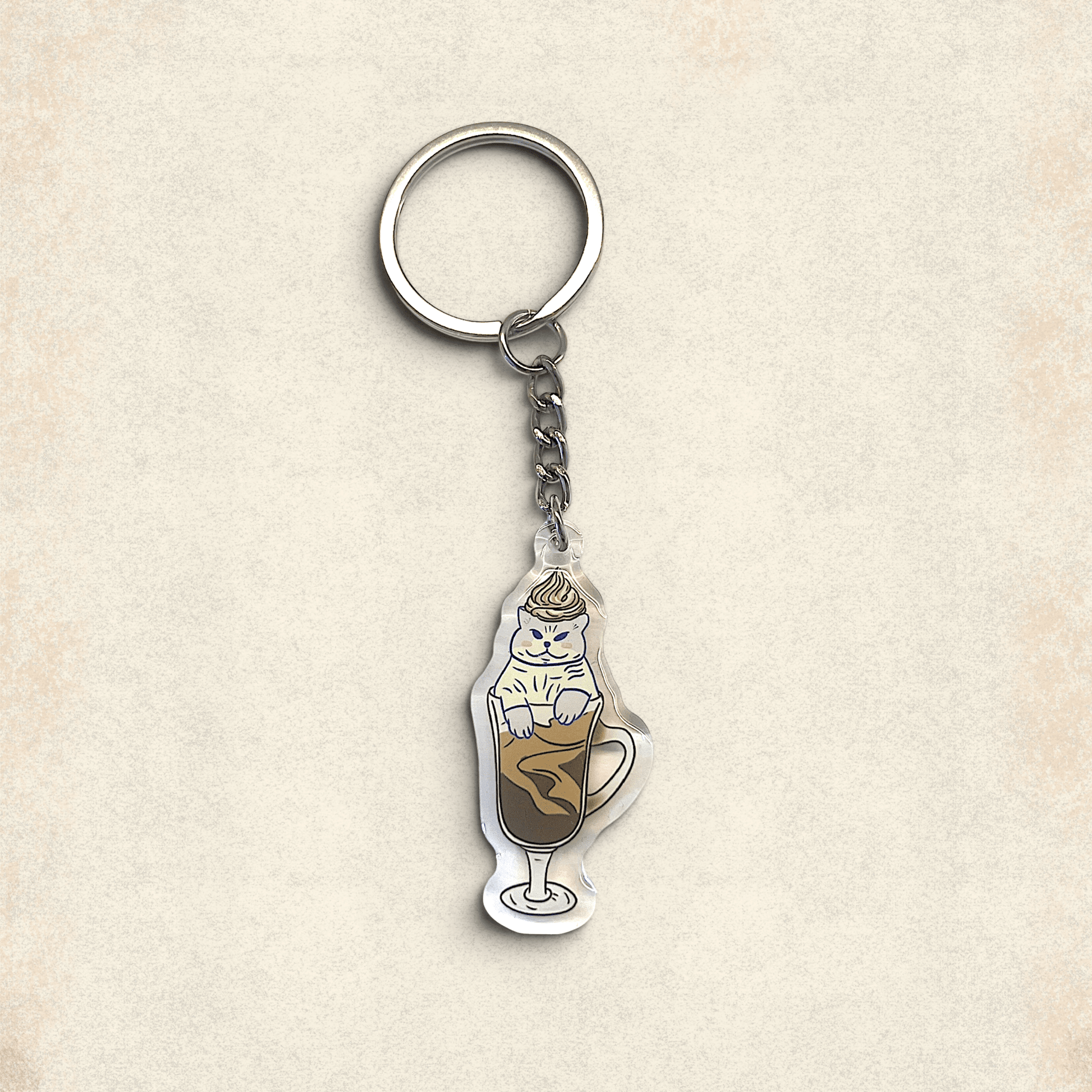 Cat Keychain - Cat-fe Latte - Catnip