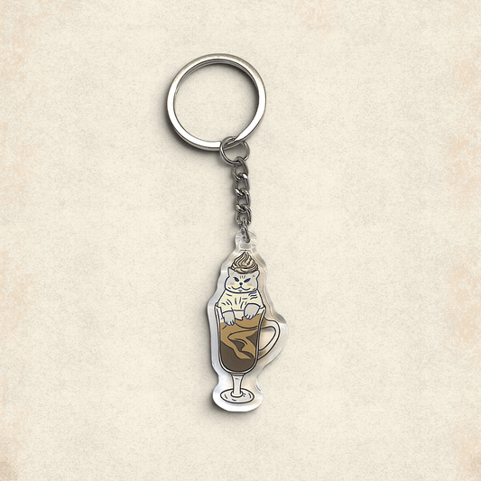 Cat Keychain - Cat-fe Latte - Catnip