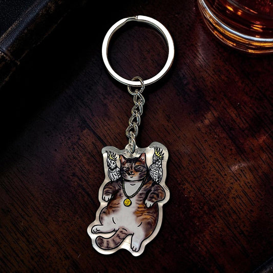 Cat Keychain - Jacob The Parrot Gang Boss - Catnip