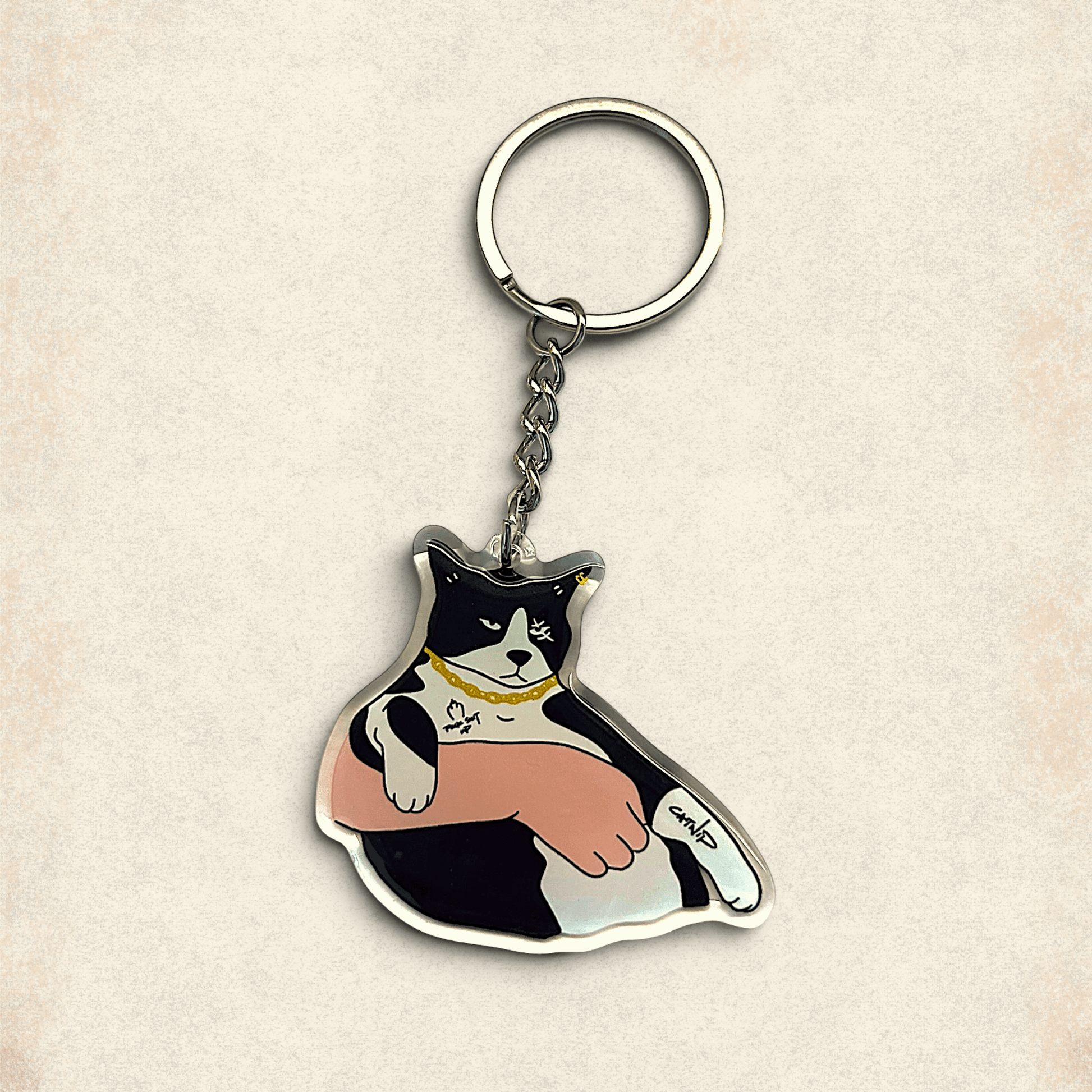 Cat Keychain - "Kneel Human" - Catnip