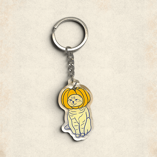 Cat Keychain - Pumpkin Cat - Catnip