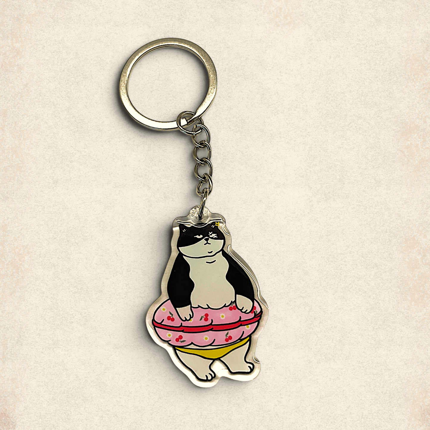 Cat Keychain - Stuck (Scarface and Little Grey) - Catnip