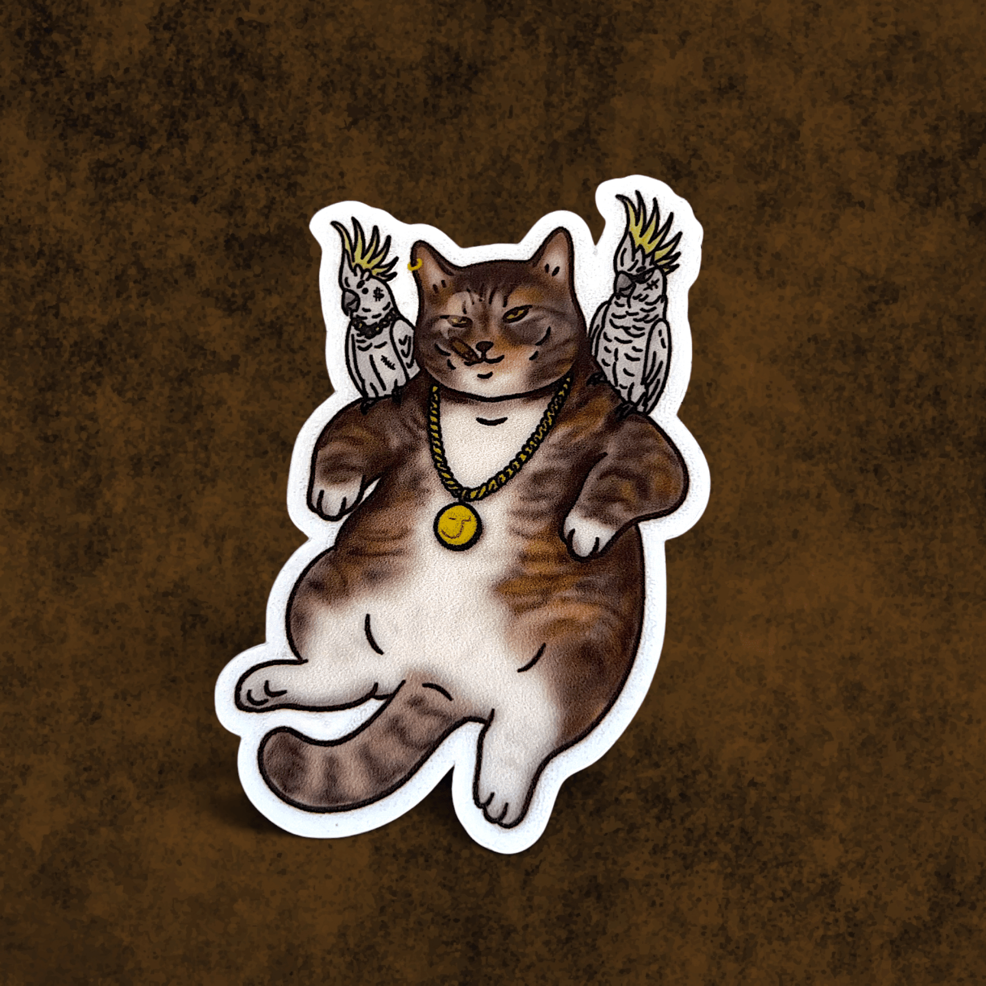 Cat sticker - Jacob The Parrot Gang Boss - Catnip