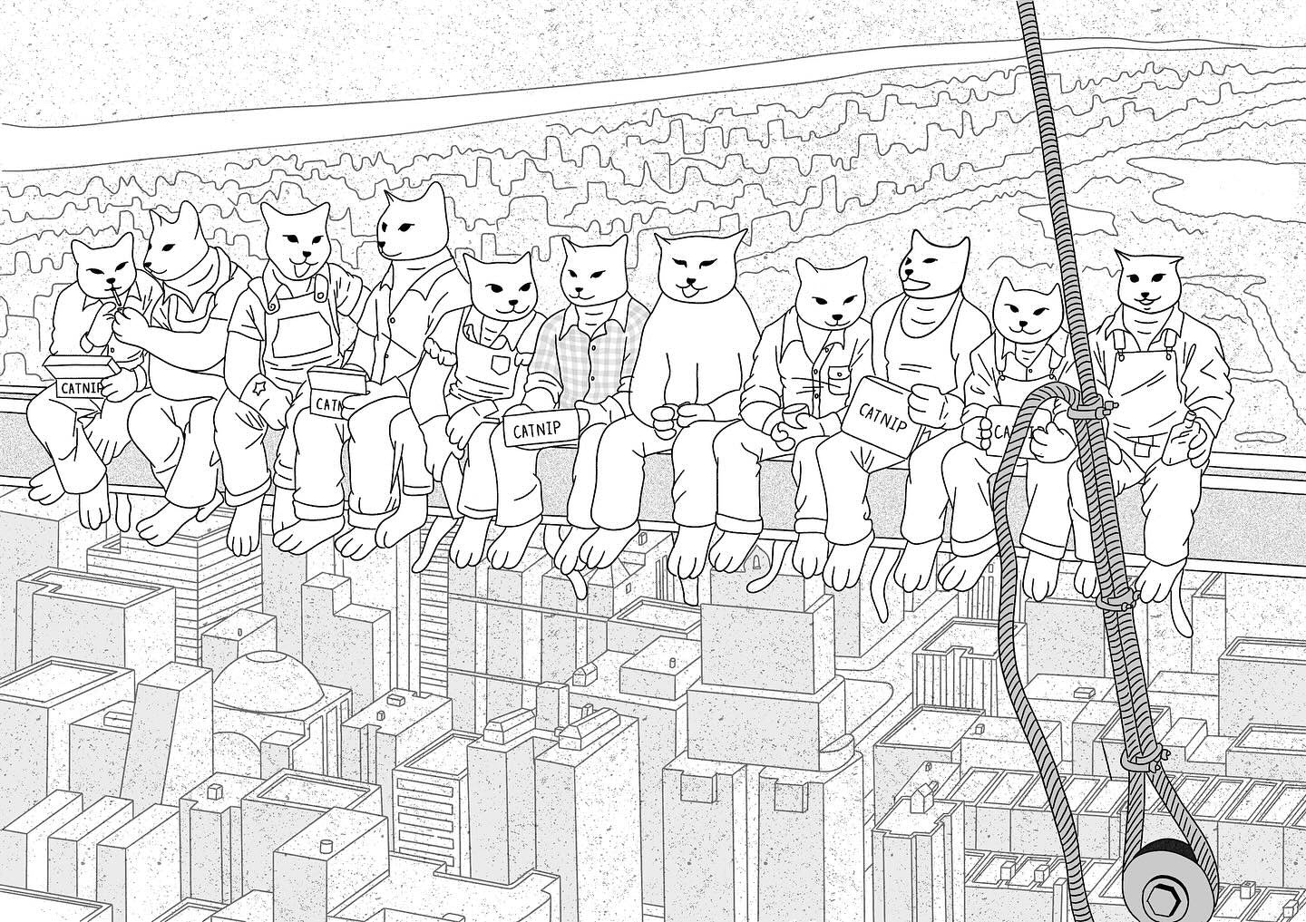 "Catnip atop of the skyscraper " - Art Print - Catnip