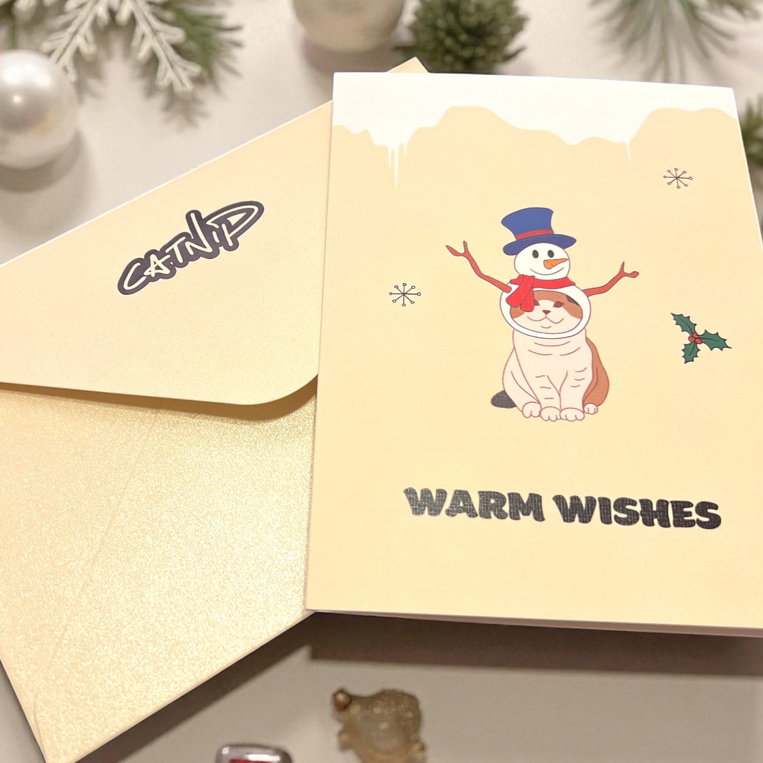 Christmas Card - Snow cat (Envelope included) - Catnip