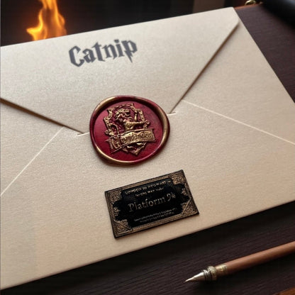 Harry Catter Die Cut Card Set (With hot - stamped envelope and wax stamp stickers) - Catnip