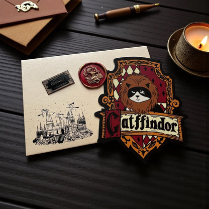 Harry Catter Die Cut Card Set (With hot - stamped envelope and wax stamp stickers) - Catnip