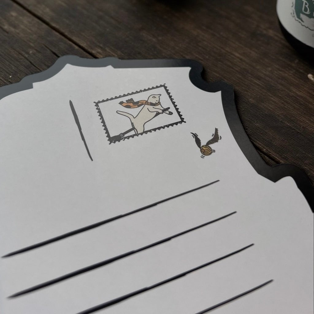 Harry Catter Die Cut Card Set (With hot - stamped envelope and wax stamp stickers) - Catnip