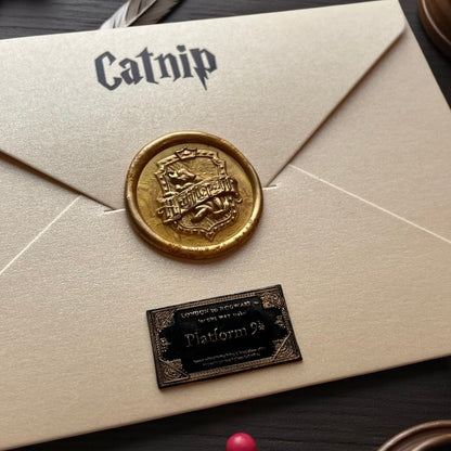 Harry Catter Die Cut Card Set (With hot - stamped envelope and wax stamp stickers) - Catnip