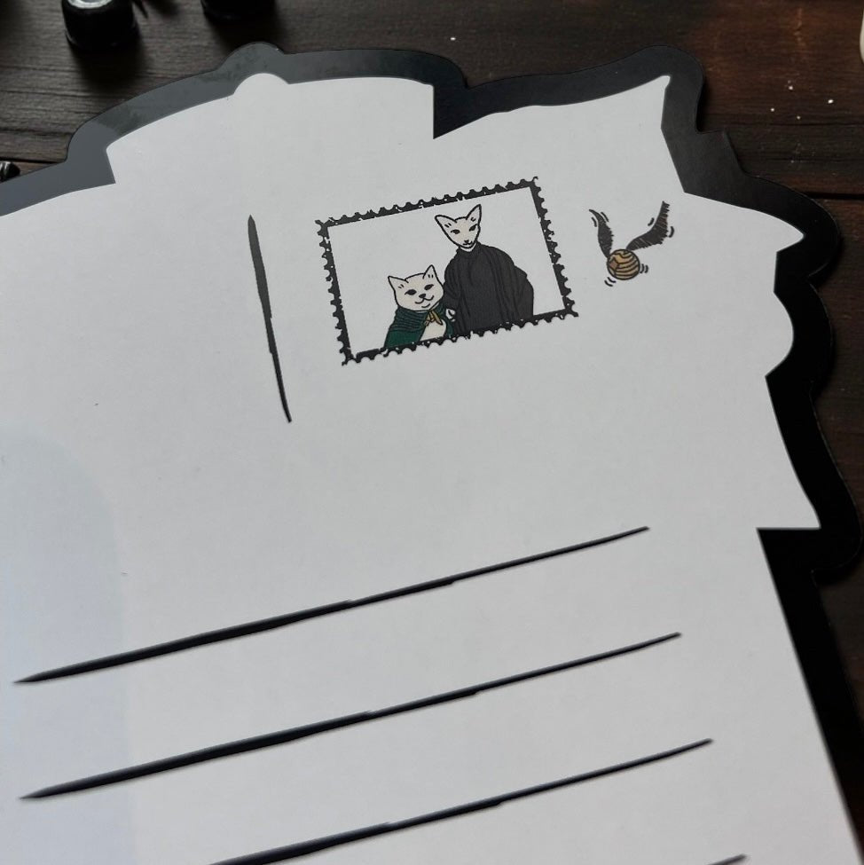 Harry Catter Die Cut Card Set (With hot - stamped envelope and wax stamp stickers) - Catnip