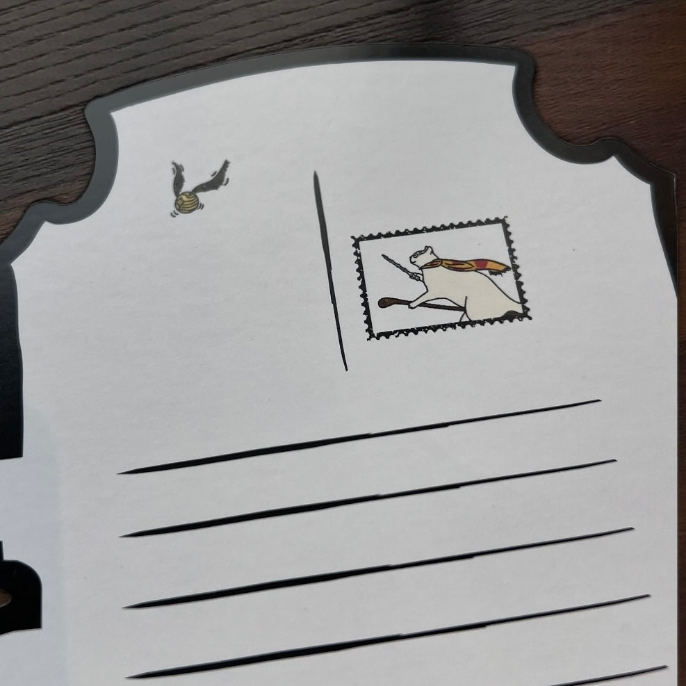 Harry Catter Die Cut Card Set (With hot - stamped envelope and wax stamp stickers) - Catnip