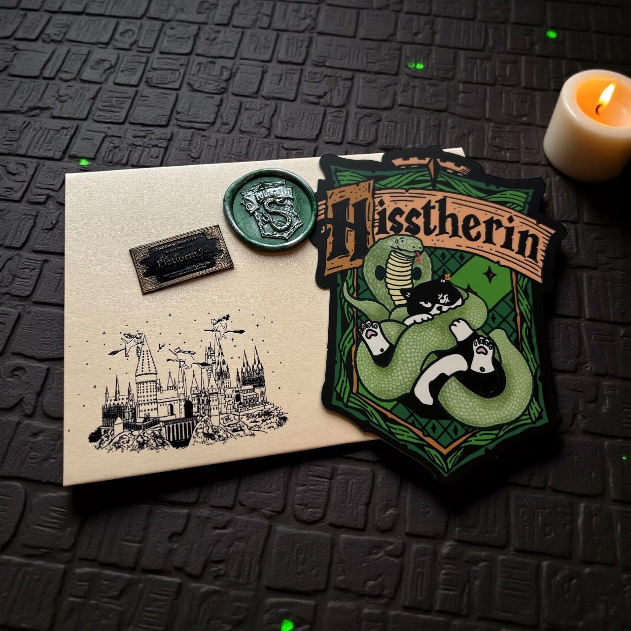 Harry Catter Die Cut Card Set (With hot - stamped envelope and wax stamp stickers) - Catnip