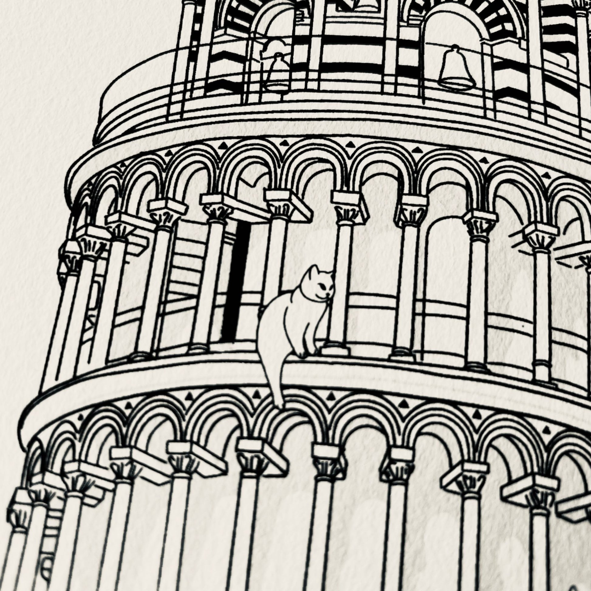 "Leaning tower of Pisa" - Art Print - Catnip