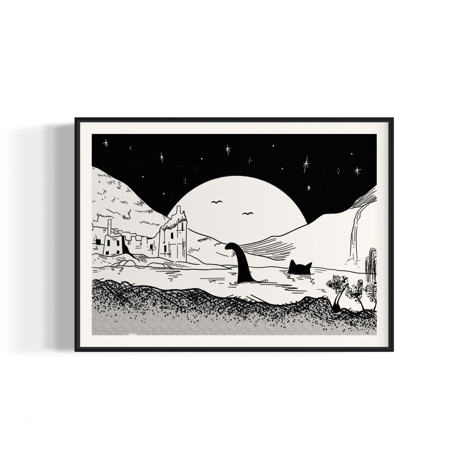 "Loch Ness Meowster" - Art Print - Catnip