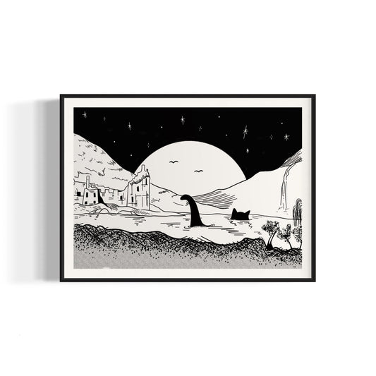 "Loch Ness Meowster" - Art Print - Catnip