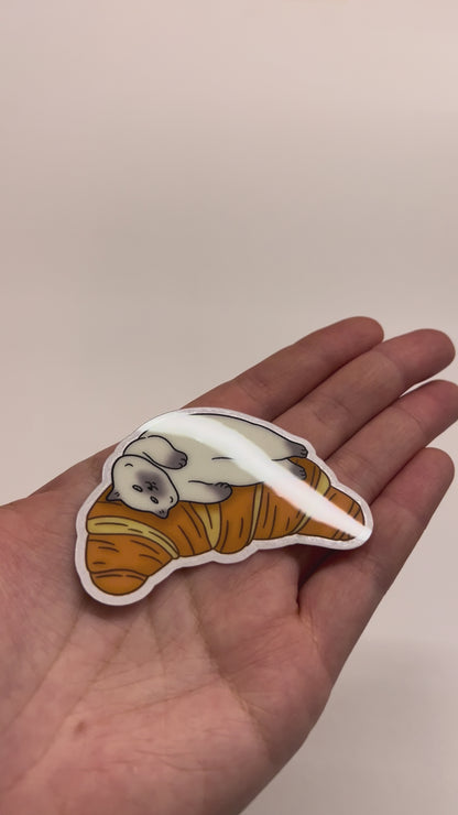 Cat sticker - Croissant bed