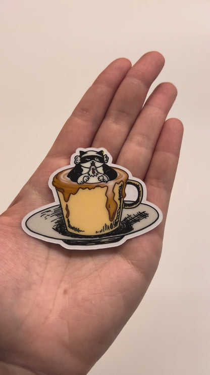 Cat sticker - Catpuccino