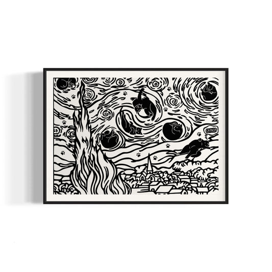 "Starry Night" - Art Print - Catnip