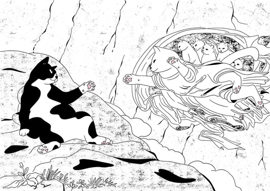 "The Creation of Cat - Dam" - Art Print (With different variations) - Catnip