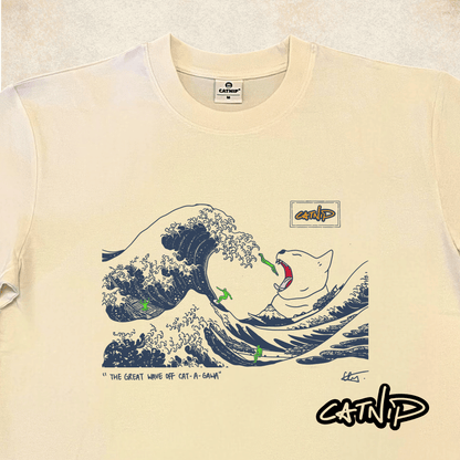 "The Great Wave Off CAT-A-GAWA" - T-shirt - Catnip